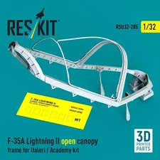 1/32 Reskit RSU32-0205 F-35A Lightning II open canopy frame for Italeri/Academy