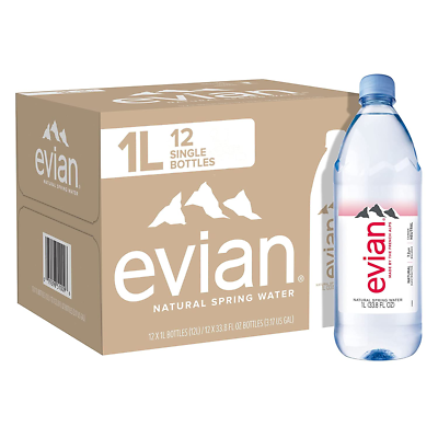 #ad Evian Natural Spring Water 33.81 Fl Oz Pack of 12 $29.99