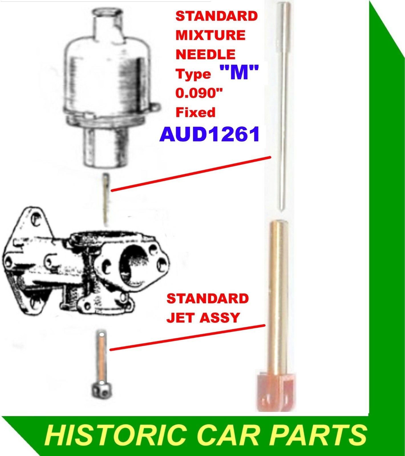 MORRIS MINOR 948cc 1000 195762 1¼” H2 SU Carb JET & M NEEDLE PAPER AIR