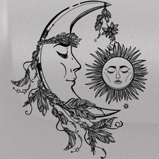 Moon Sun Face Graphic Tailgate Hood Window Decal Vehicle Truck Car SUV Vinyl 