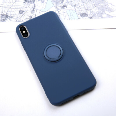 Hülle für iPhone X-12 Ring Silikon Schutzhülle Handyhülle Case Cover Schwarz