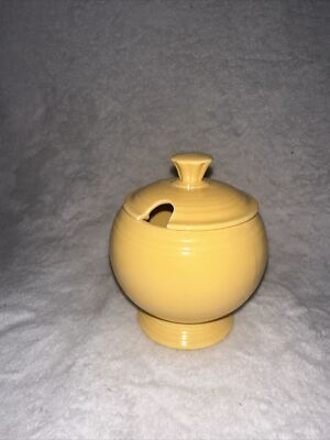 Vintage Fiestaware Marmalade Jar Yellow With Lid, Fiesta