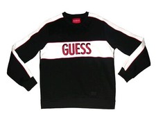 Guess Los Angeles Crew Neck Mens Embroidered Sweatshirt sz Small Black White Red