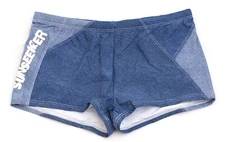 Sunseeker Australia Denim Blue Boy Leg Lined Swim Jammer Shorts Women's NWT