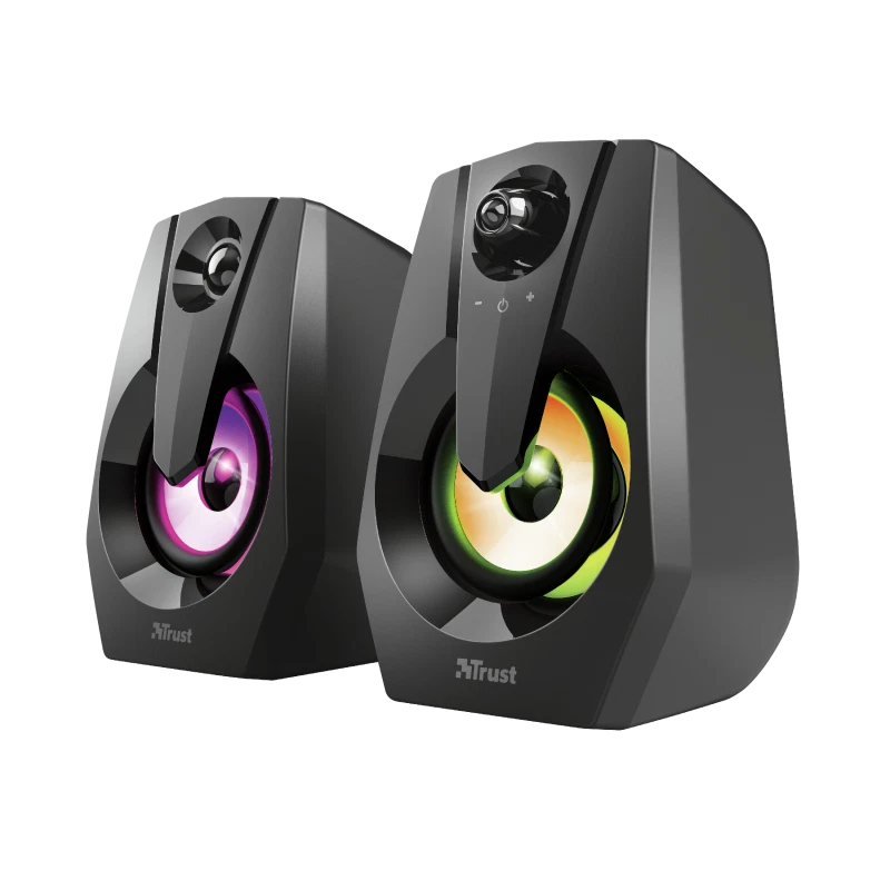 Set di altoparlanti casse stereo 2.0 illuminate LED RGB PC Laptop Gaming Speaker - Immagine 3 di 4