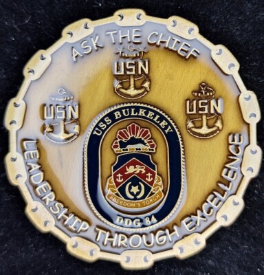 DDG-84 USS BULKELEY CPO CHIEF - Engage, Fight, Win - Navy Challenge Coin