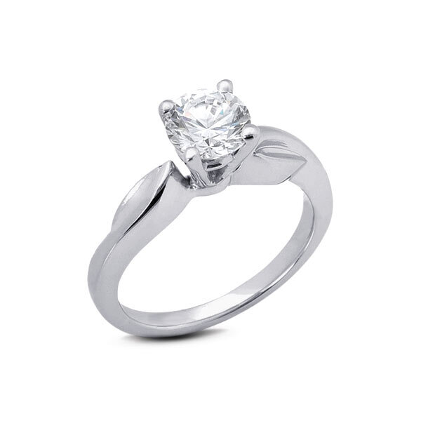 G SI1 Round Natural Diamond Platinum Vintage Solitaire
