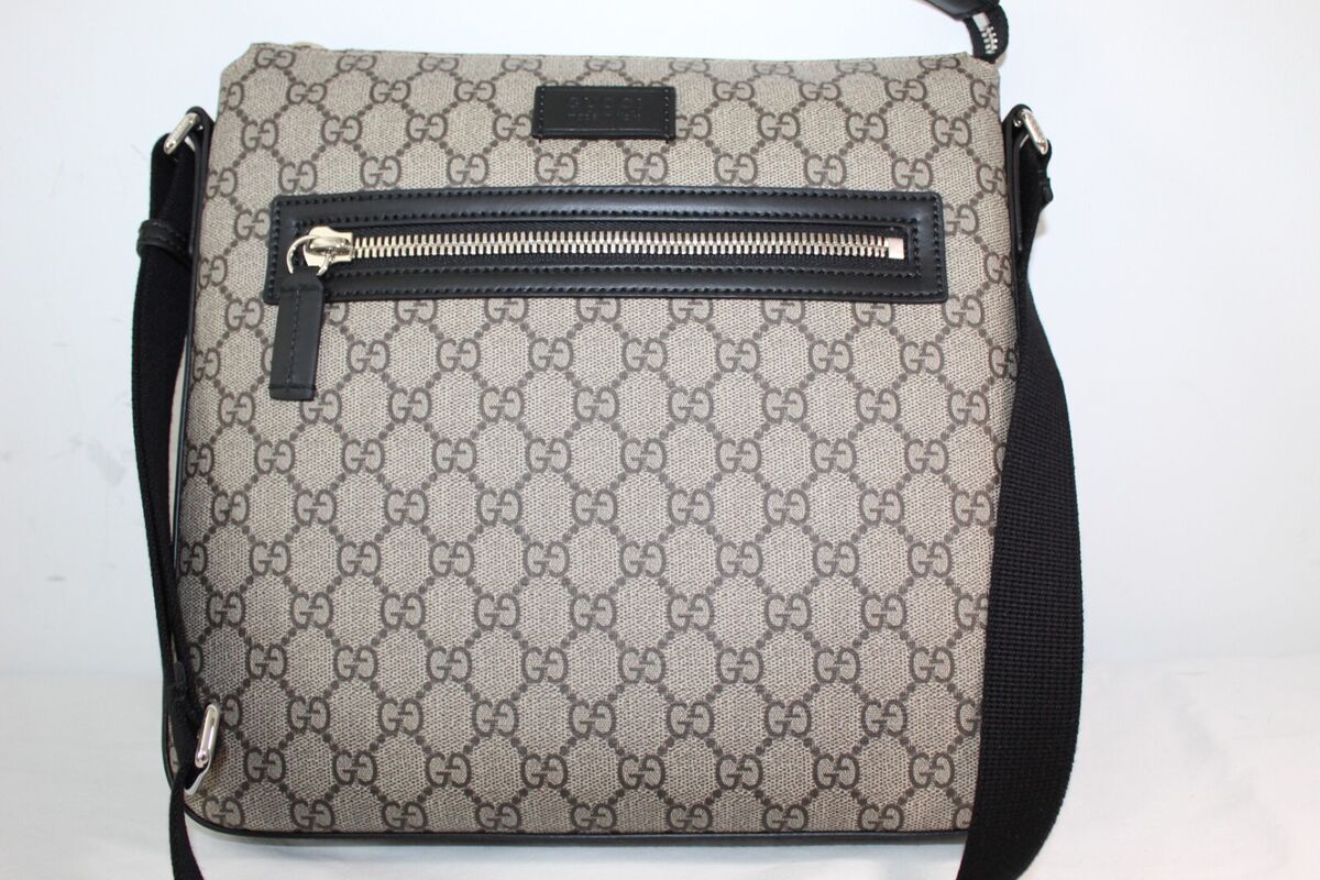 NEW GUCCI GG Supreme Monogram Brown Black Shoulder Messenger NEW GUCCI GG Supreme Monogram Brown Black Shoulder Messenger