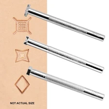 Geometric 2 Stamp Set 3/pc Leathercraft Tool Set - Steel Tooling Leather Stamp
