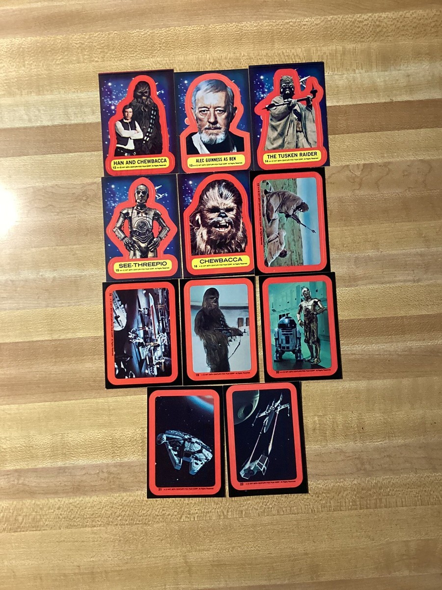 1977 Star Wars Trading Cards Complete Set Red Border with Stickers