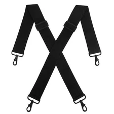 Men Suspenders Heavy 4 Snap Hooks Loops Adjustable X Back Widening 5cm/2'' Belt