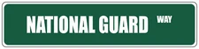 Aluminum Weatherproof Road Street Signs National Guard Home Decor Wall