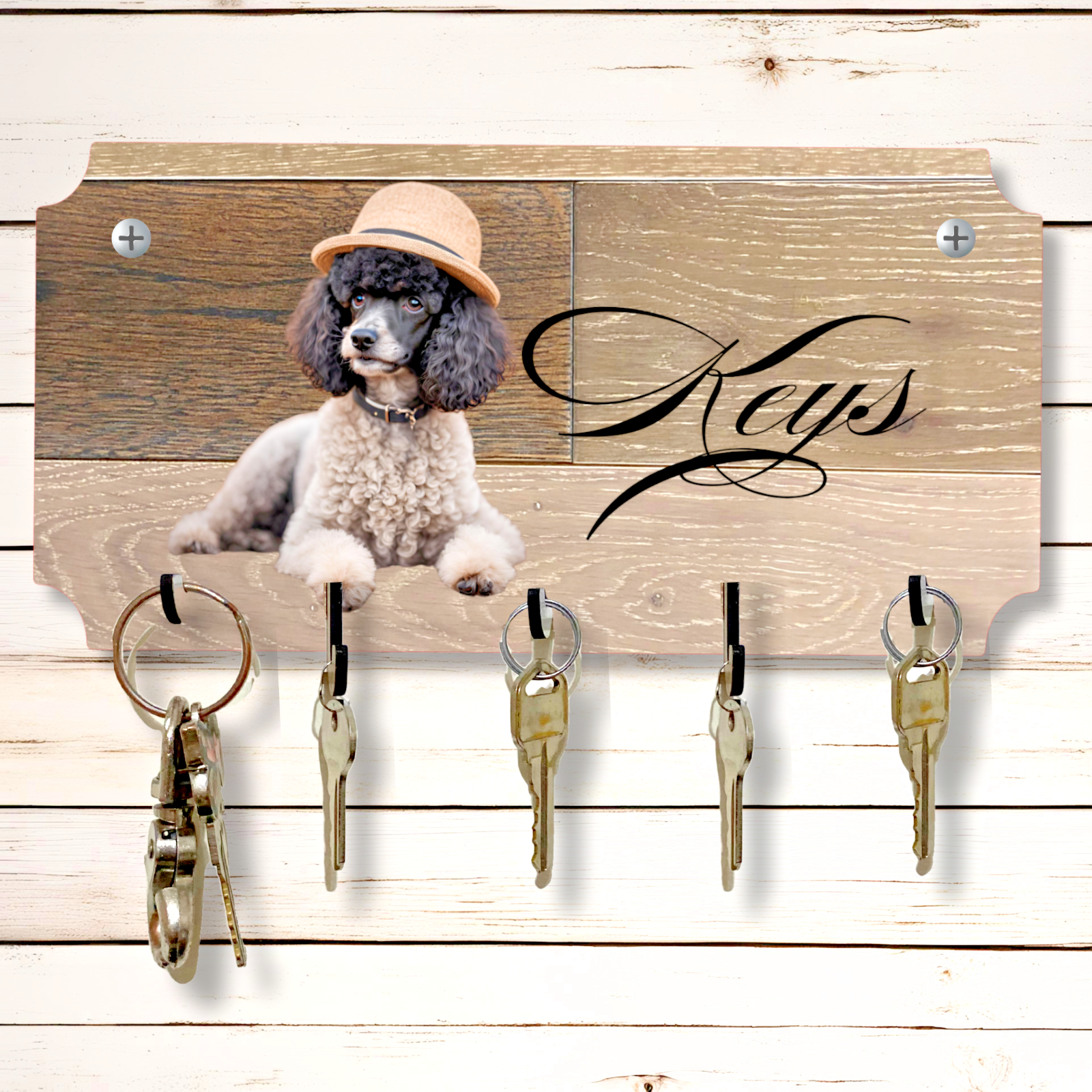 Poodle Dog Key Rack Wall Mount Organizer 10