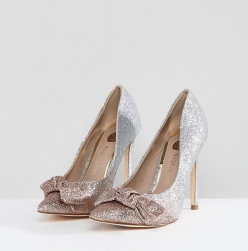 Ombre Glitter Heeled Court Shoes 