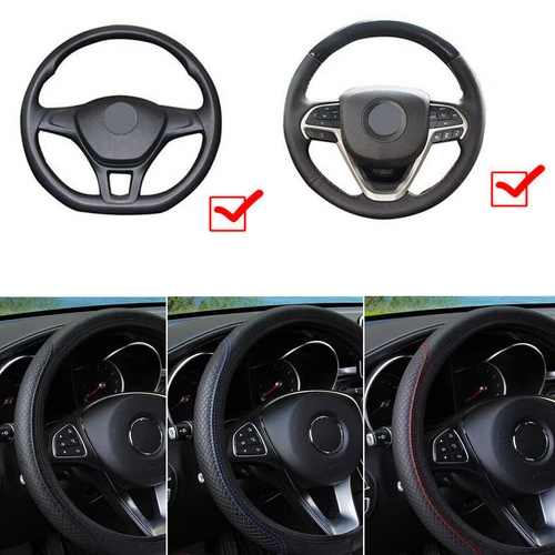 PU Leather Car Steering Wheel Cover Good Grip Auto Car Accessories 15"/37-38CM - Bild 7 von 22