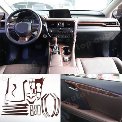 For LEXUS RX350 450h 16-22 Wood Grain Interior Full Set Kit Overlay ...