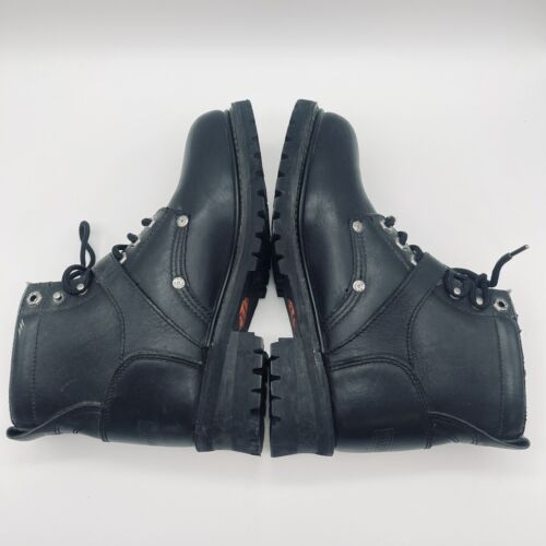 Harley Davidson Motorcycle Riding Boot Women's Size 10 Black Lace Up Distressed - Picture 9 of 11