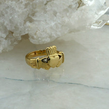 14K Yellow Gold Claddagh Ring, size 10