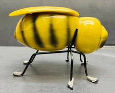 vintage cute bumblebee hony jar with lid & wire legs condiment jar collectible