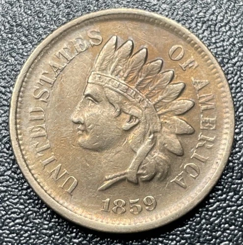 1859 Indian Head Cent 1c Choice VF Very Fine Details
