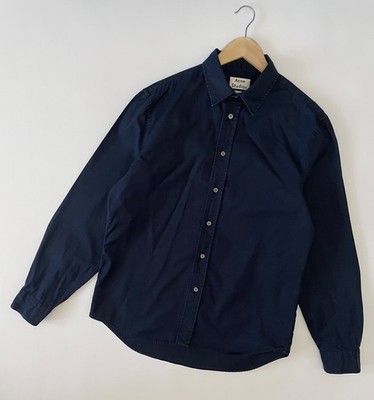 Acne Studios Jeffrey Can Herren Hemd Classic Fit Dunkelblau Größe 50 / L