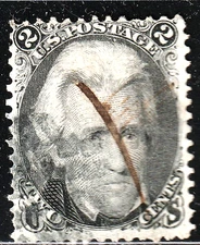 #73 US 2 CENT BLACK JACKSON-USED-N/G-FINE