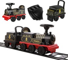 Ride on Train Toys Electric TrainSet with Track 2 Seaters Cargo Car,Music,Light