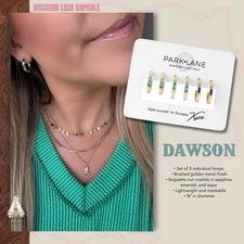 Park Lane DAWSON - Set Of 3 Pairs Of Multicolored Post Hoop Earrings