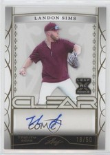 2022 Leaf Trinity Clear Gold Foil 18/50 Landon Sims #CA-EA1 Auto 11pj