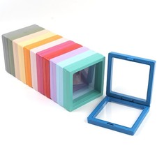 12 Pcs 3D Floating Frame Display Case PE Film Jewelry Display Stand Box Ornam...