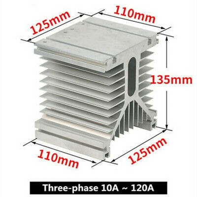 SSR Three-Phase 10A~120A thyristor Solid State Relay aluminum radiator 125MM