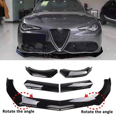 For Alfa Romeo Giulia Car Front Bumper Lip Spoiler Splitter Body Kit Gloss Black