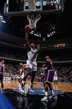 Shaquille O'Neal Orlando Magic lays the ball up over Karl Malone U- Old Photo
