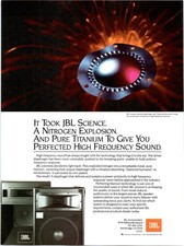 1984 • JBL Speakers Titanium print ad • 1980s Live Music high frequency CA.18