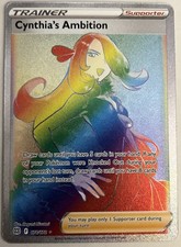 CYNTHIA'S AMBITION 178/172 Pokémon Trainer BRILLIANT STARS- RAINBOW SECRET RARE  on eBay