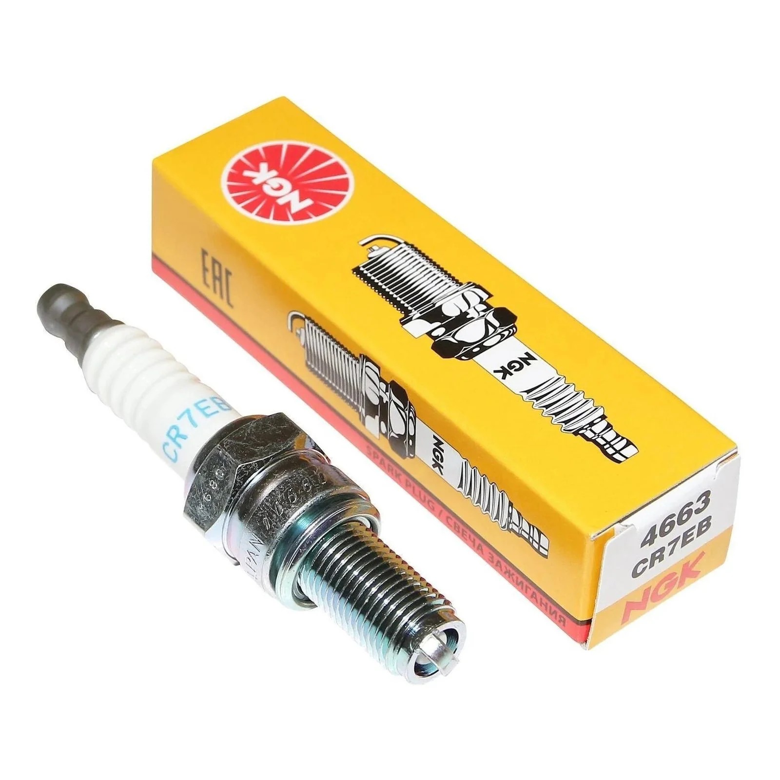 NGK CR7EB Standard Spark Plug - 10mm - Long Base - Motorcycle/Scooter