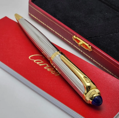 Vintage Cartier Gold & Silver Ballpoint Pen w/ Case – Luxury