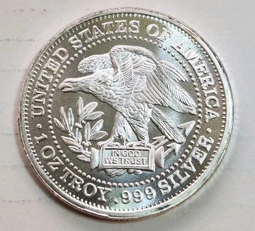1 Troy Ounce  .999 Fine Silver  Trade Unit round