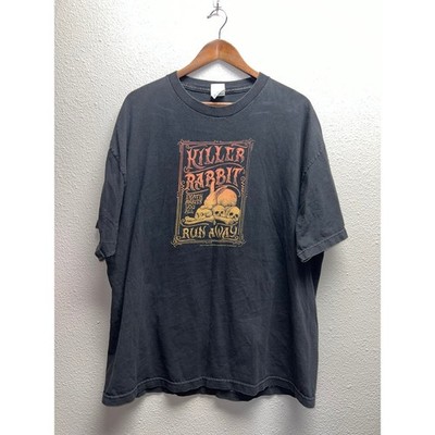 Vintage Monty Python Shirt Killer Rabbit Death Awais Black Graphic Tee 2XL