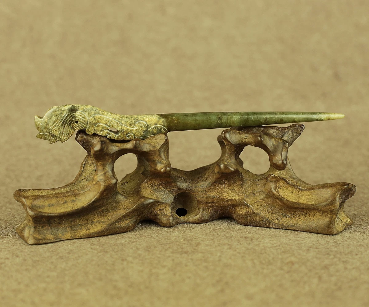 古い翡翠彫り　ガチョウ Jade Antique Chinese Ming (1368-1644) Chinese Dynasty Figurines