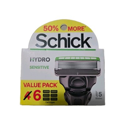 Schick Hydro Sensitive Razor Blade Refills for Men - 6 Cartridges