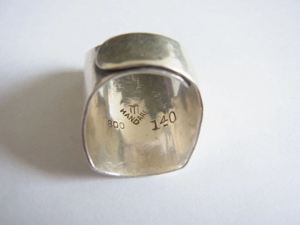 Ring Silber 800 Hammerschlag signiert Hans Rudi Hofer - Bild 4 von 4