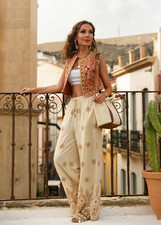 ZARA NEW WOMAN SS25 EMBROIDERED PANTS ZW COLLECTION 5107/248 XS-L