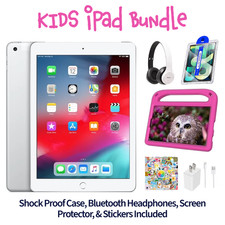 Apple iPad 6th Gen Bundle 32GB Wi-Fi 9.7 Silver 2018 - 1 Yr Warranty