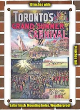Metal Sign - 1890 Toronto's Grand Summer Carnival - 10x14 Inches