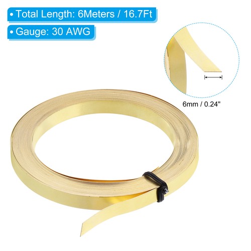 19.7" Brass Square Wire 6mm Wide Bendable Beading Wire 30 Gauge Flat Bezel Wire - Picture 2 of 5