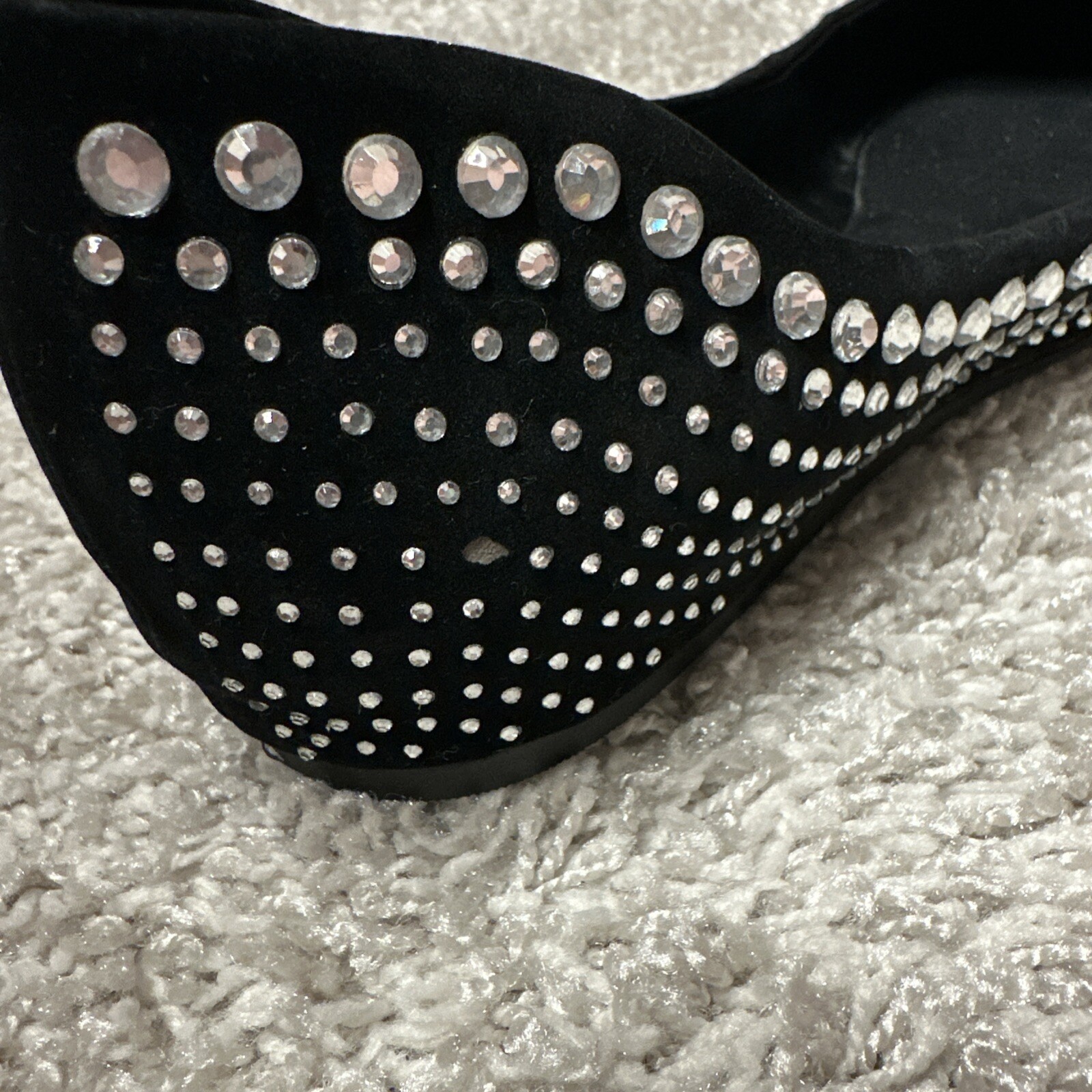 BCBGeneration Black Rhinestone Studded Flats 10M - image 7