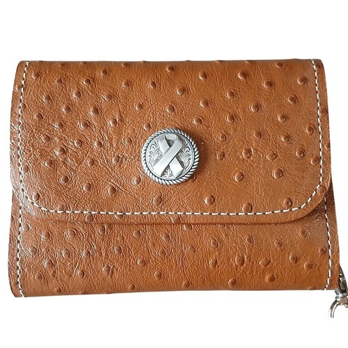 Vintage Damen Geldbörse braun Kunstleder mit Riemen - Bild 2 von 9
