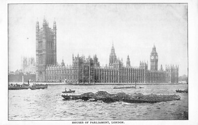 AK - LONDON - PARLAMENTSHÄUSER - THAMSE - VOR 1918 - BOOTE