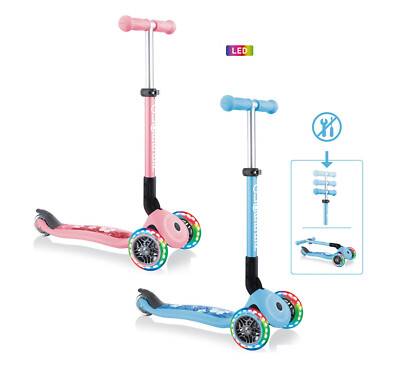 Globber Scooter Roller Primo Foldable Fantasy Lights pastell retro Leuchtrollen